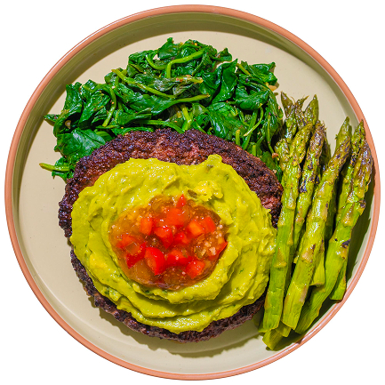 Cali Burger — a fresh California-style burger with crisp toppings
