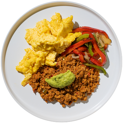 Chorizo Guacamole Scramble — a keto-friendly high-protein breakfast meal