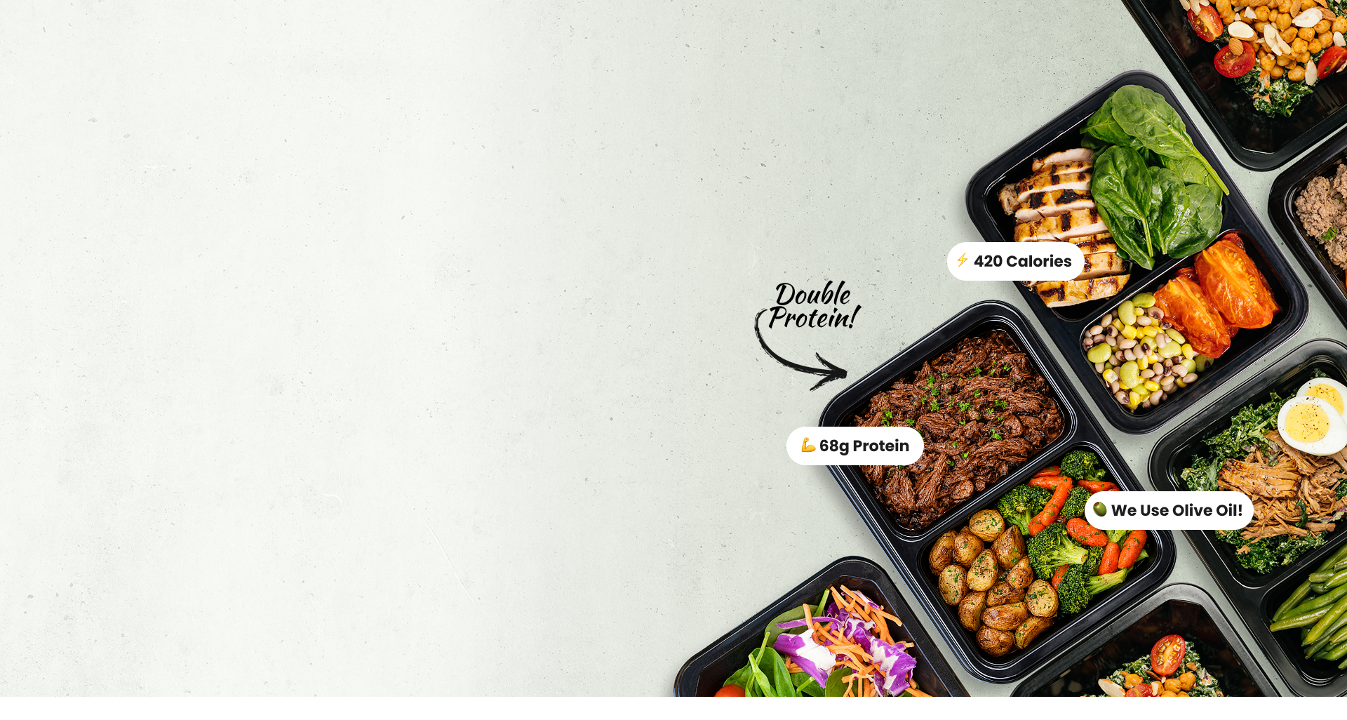 Fresh macro balanced meal prep dishes